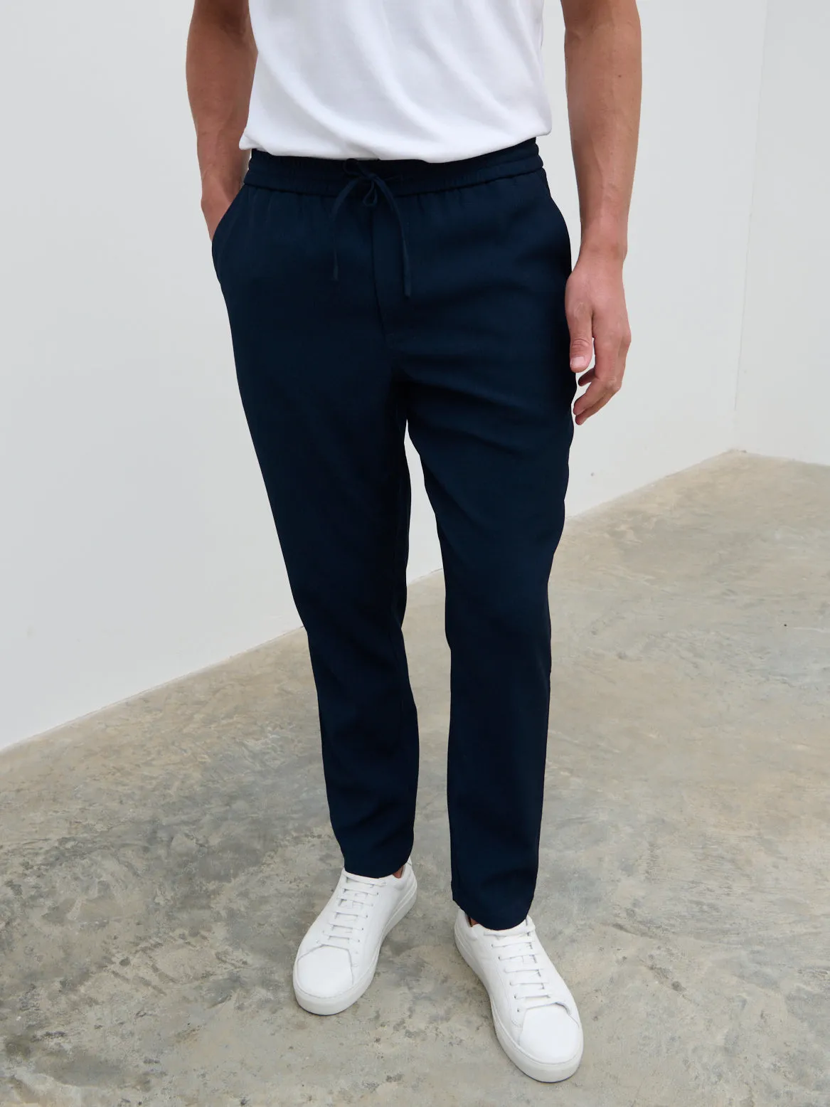Timothe Drawstring Trouser - Navy sold by NOBL product image thumbnail 4
