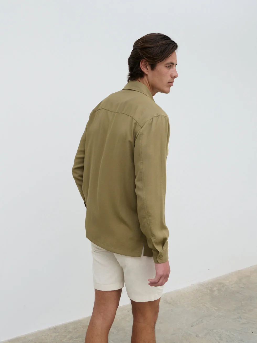 Milo Pocket Long Sleeve Shirt - Dark Olive sold by NOBL product image thumbnail 4