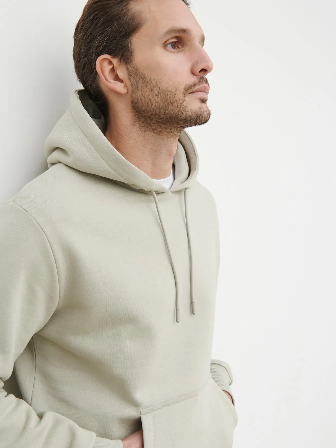 Leo Relaxed Cotton Hoodie - Dark Stone sold by NOBL