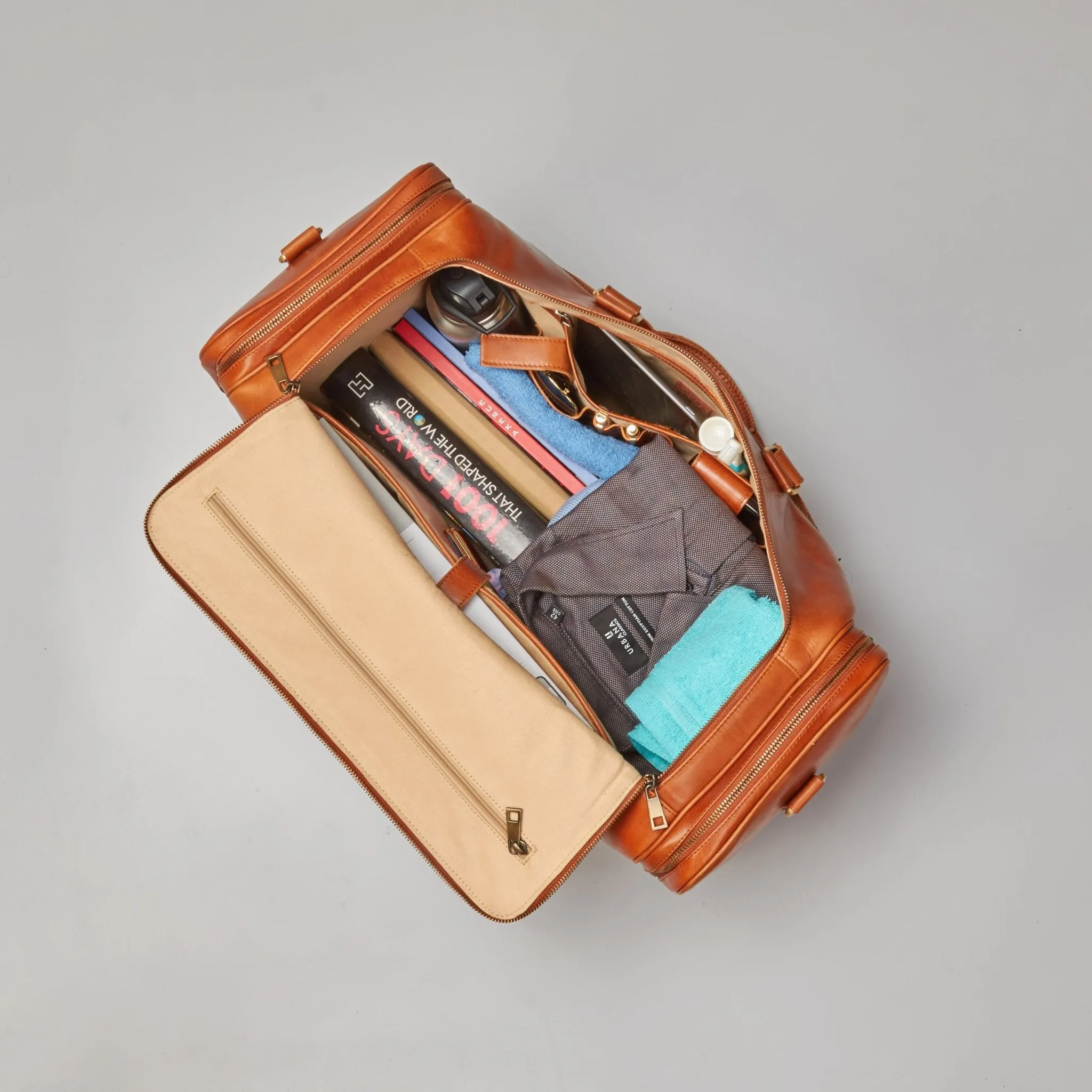 Alpha | Weekendtas Cognac sold by Negotia Leather product image thumbnail 4