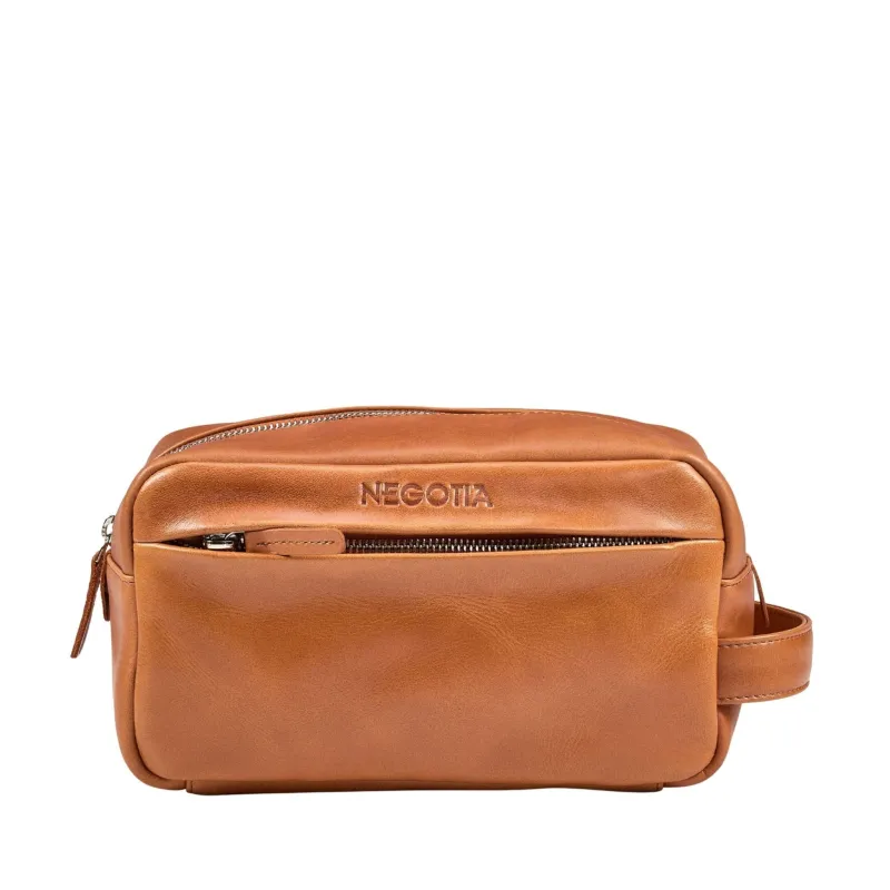 Mori Toiletry Bag Cognac made by Negotia Leather