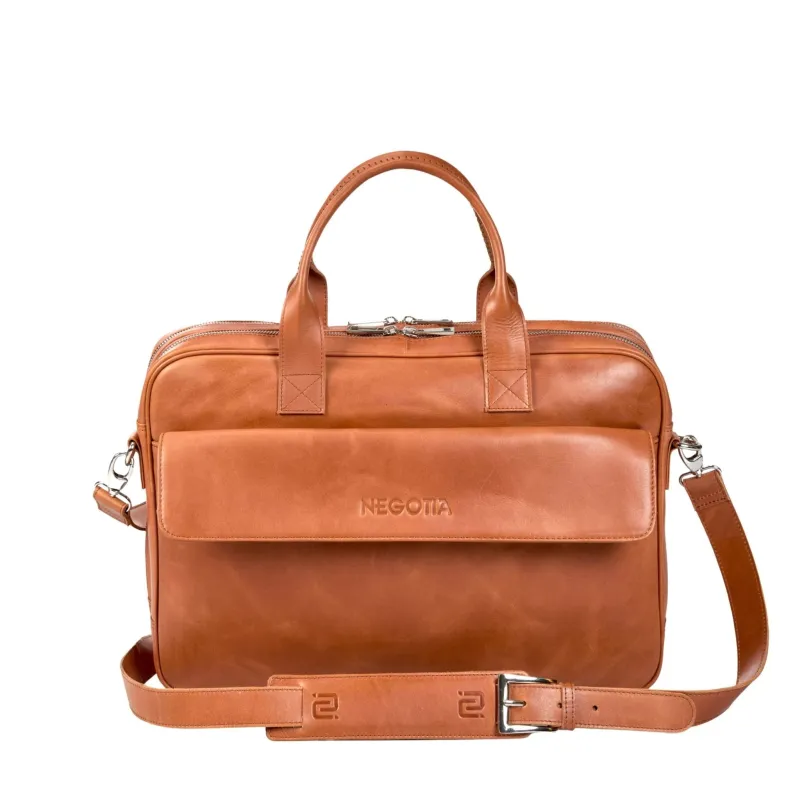 Orden Briefcase Cognac sold by Negotia Leather