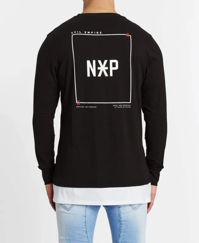 Evil Empire Layered Long Sleeve T-Shirt Jet Black sold by Neverland
