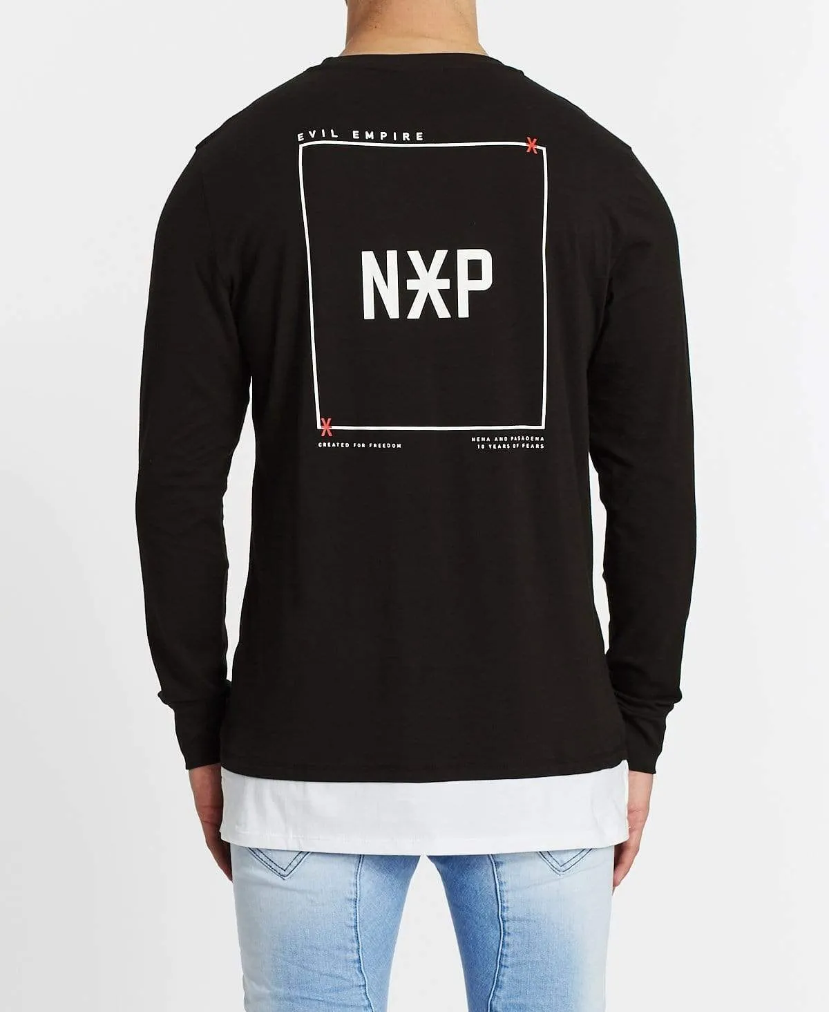 Evil Empire Layered Long Sleeve T-Shirt Jet Black sold by Neverland