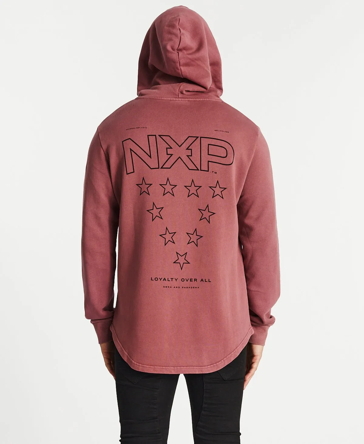 Grave Dual Curved Hoodie Pigment Burgundy sold by Neverland product image thumbnail 4