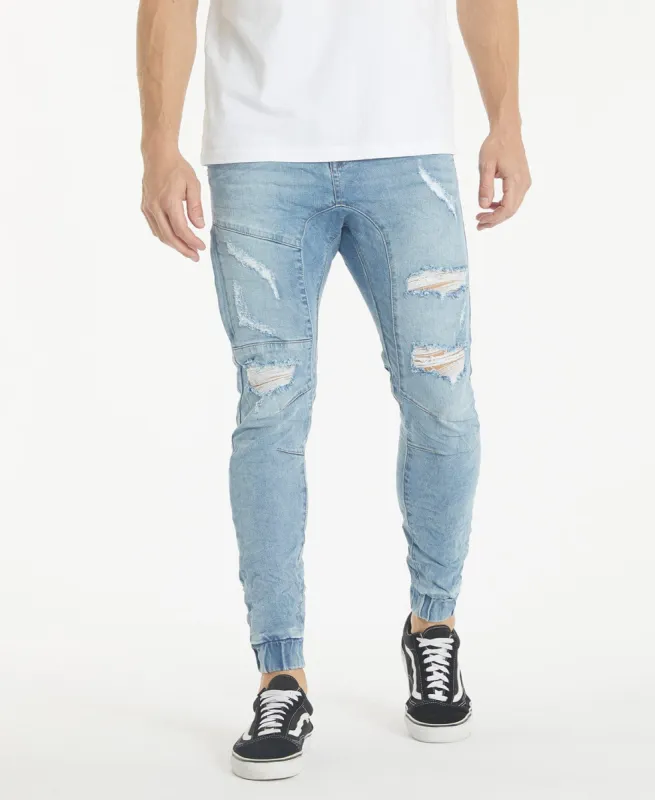 Spartan Denim Jogger Pants Horizon Blue sold by Neverland