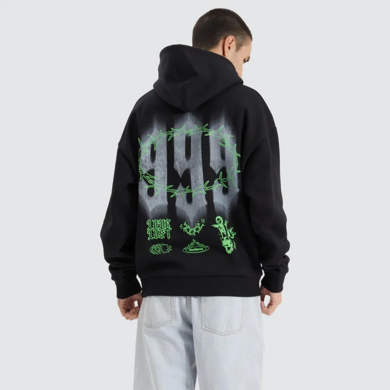 Prison Heavy Oversized Hoodie Jet Black sold by Neverland
