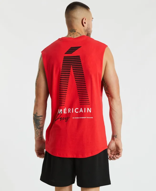 Heat Scoop Back Muscle Tee Red sold by Neverland