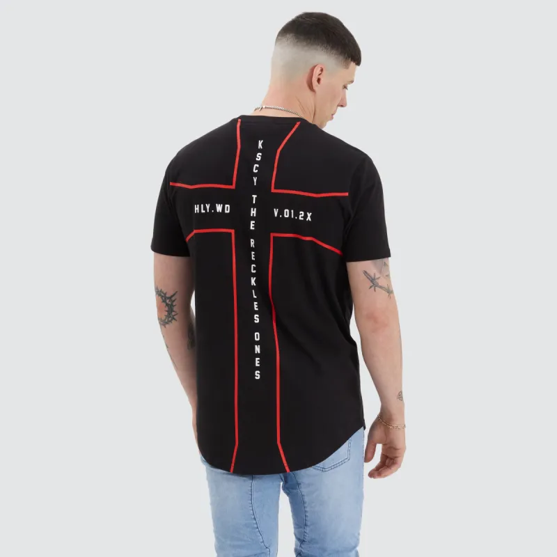 Peipus Dual Curved Tee Jet Black sold by Neverland