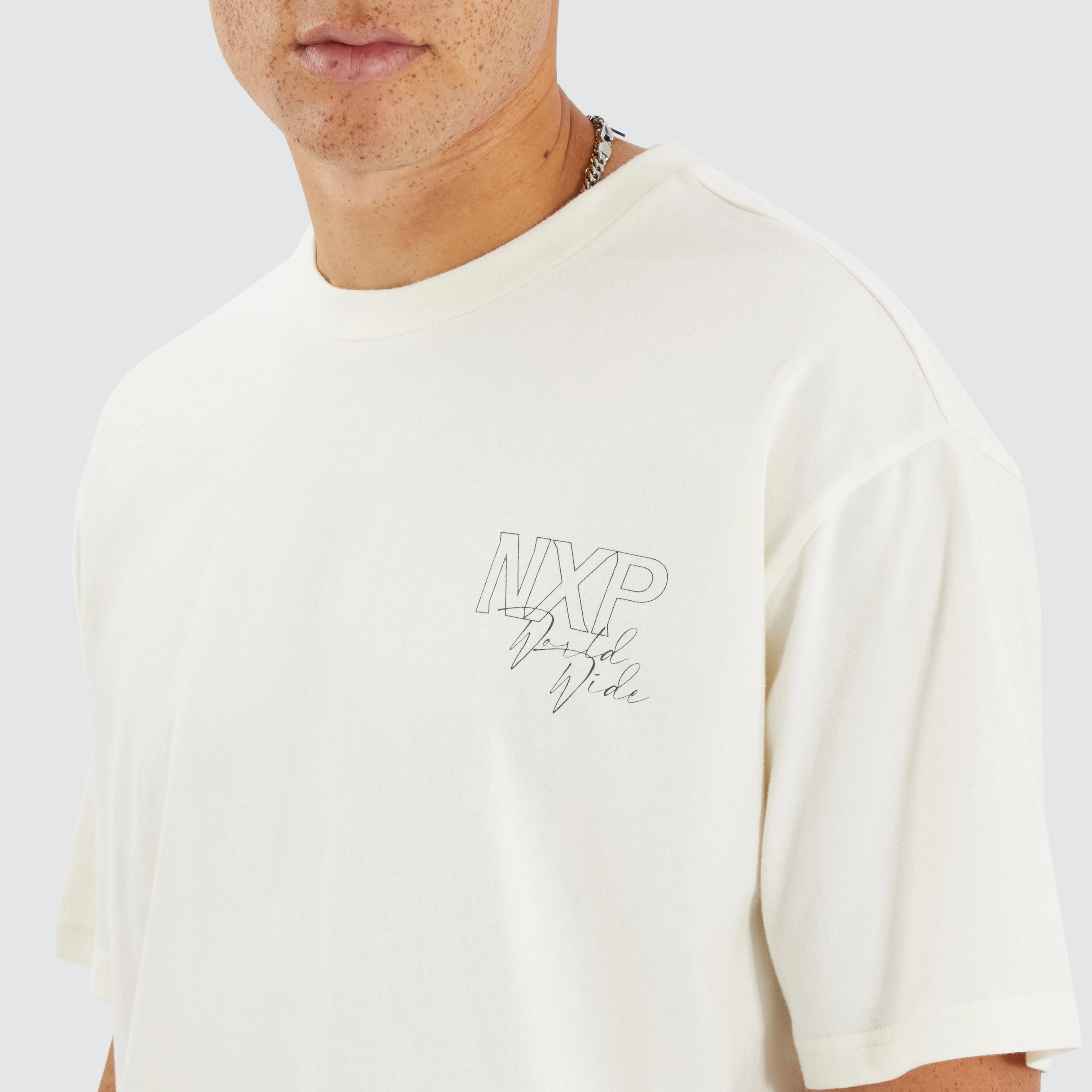 Union Box Fit Tee Natural White sold by Neverland product image thumbnail 3