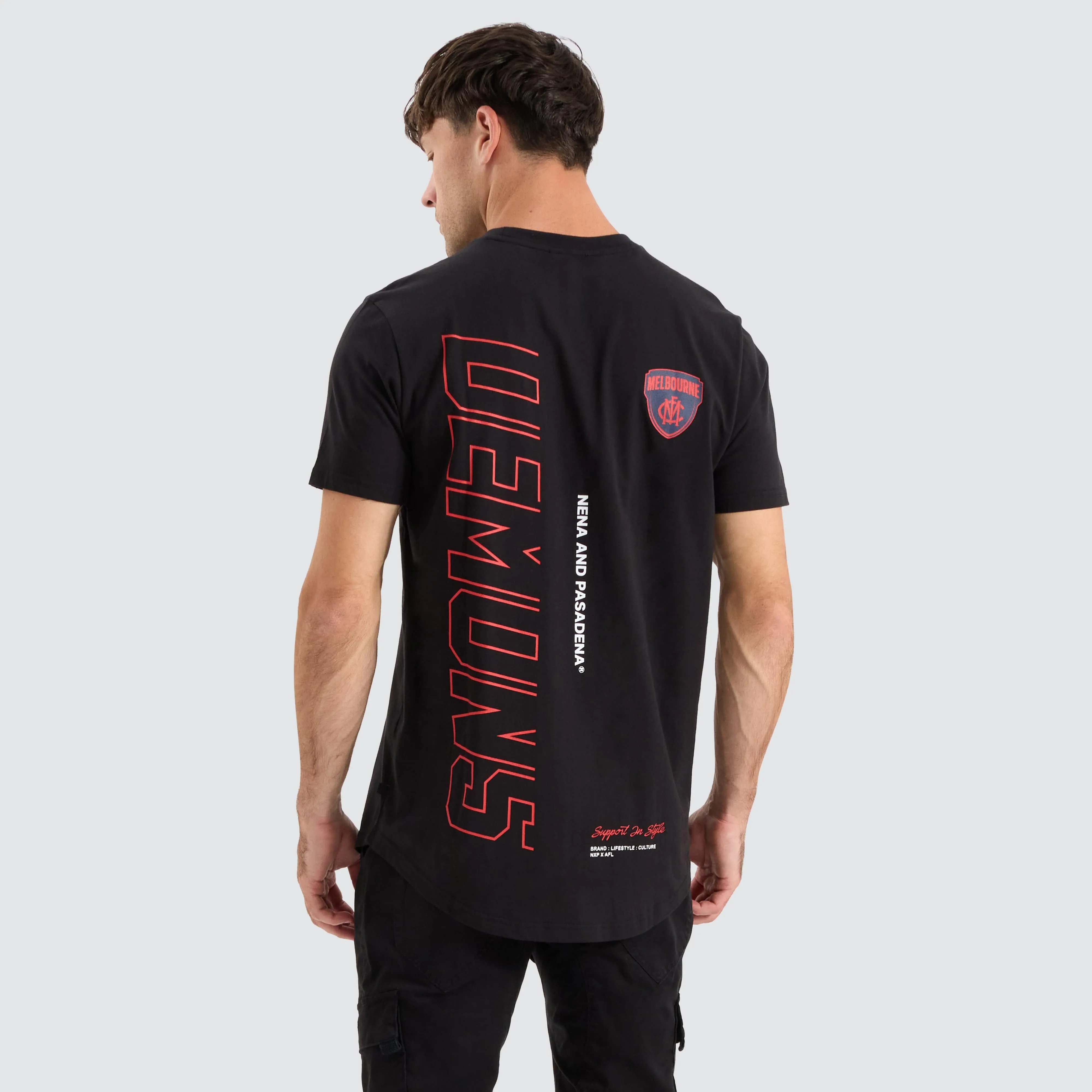 Melbourne Demons AFL Dual Curved Tee Jet Black sold by Neverland product image thumbnail 3