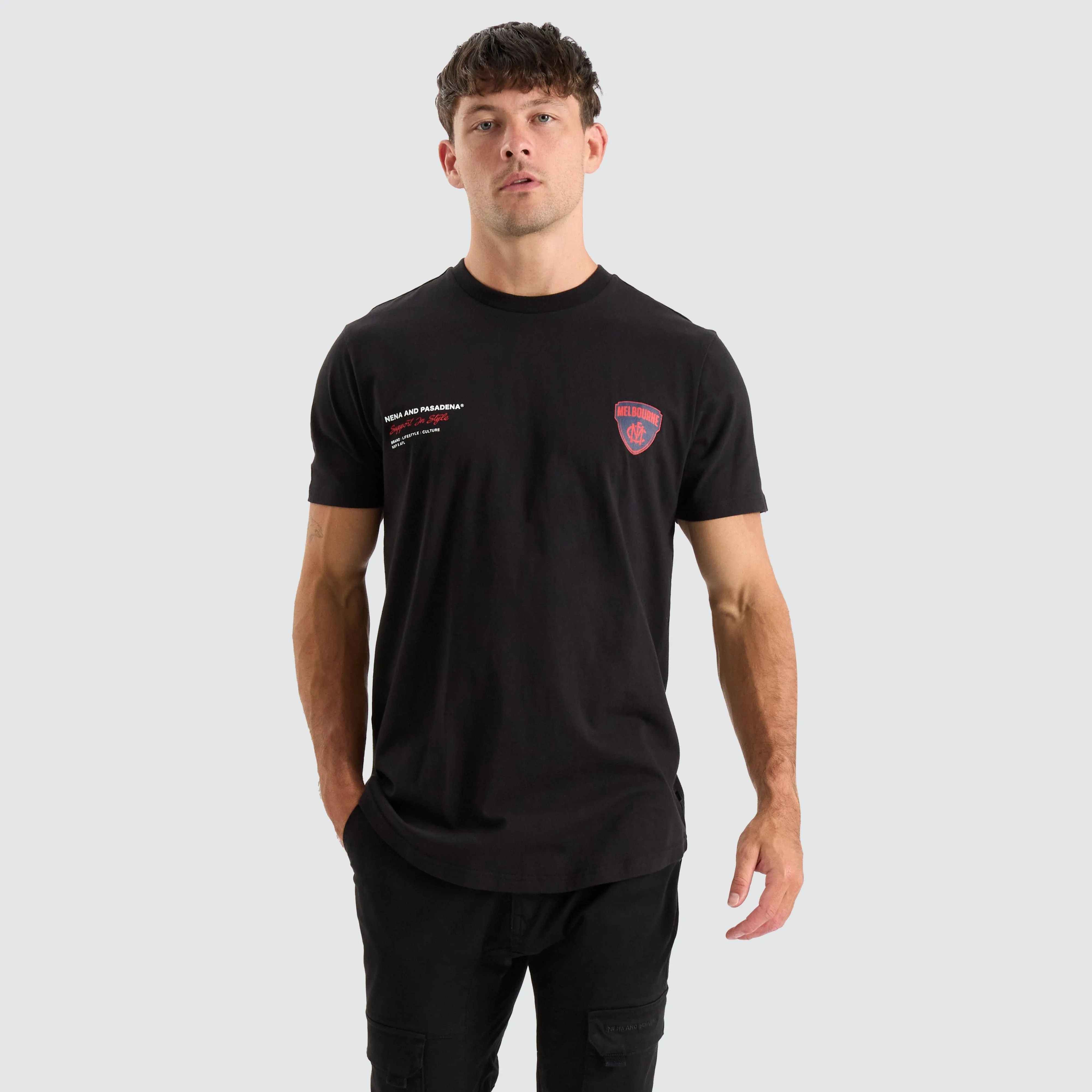 Melbourne Demons AFL Dual Curved Tee Jet Black sold by Neverland product image thumbnail 2