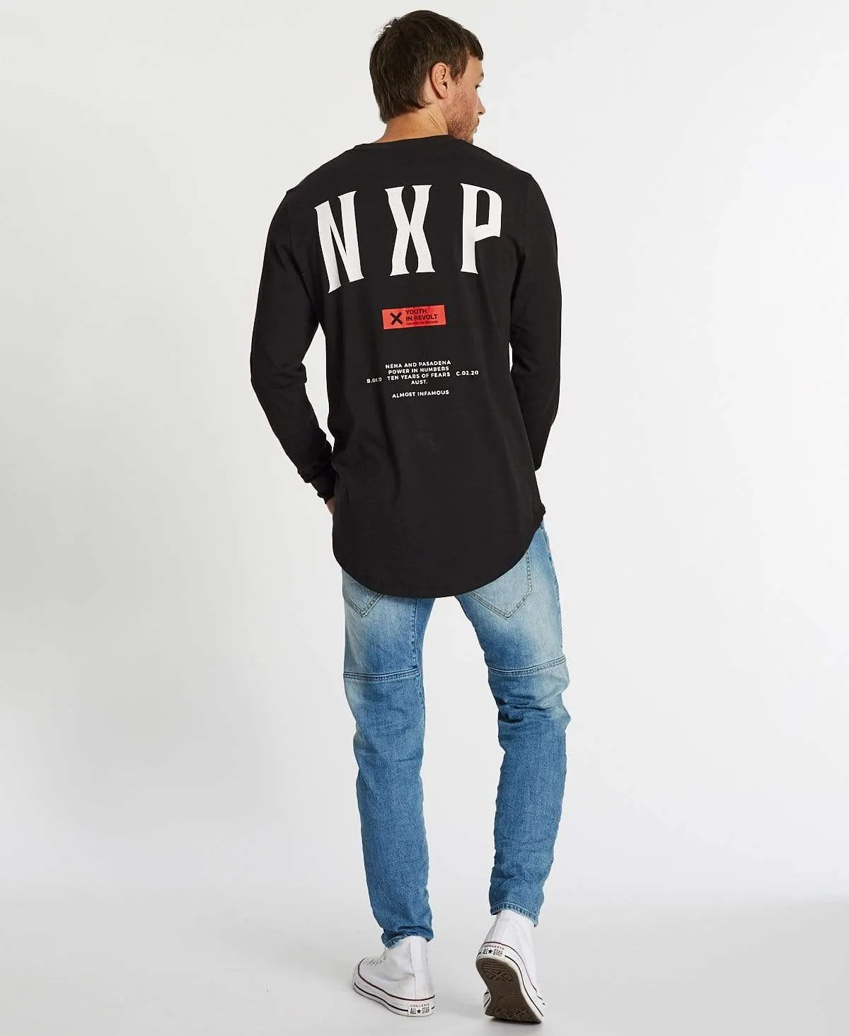 Vector Cape Back Long Sleeve T-Shirt Jet Black sold by Neverland product image thumbnail 3