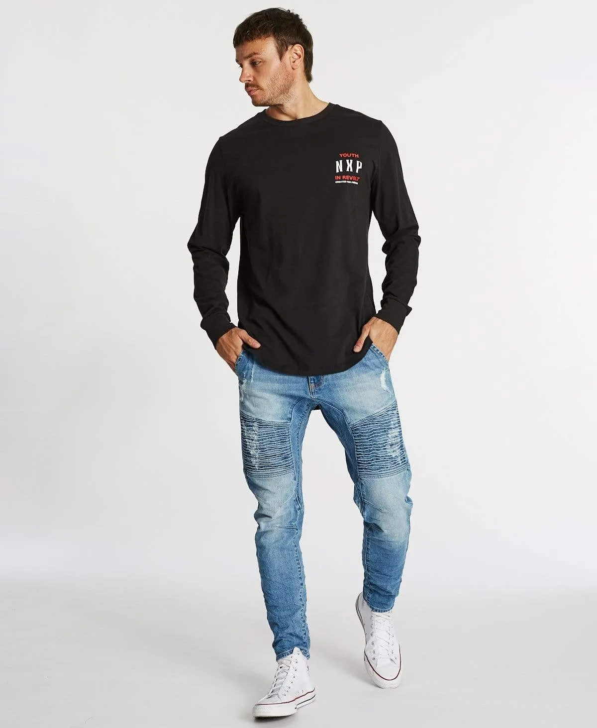 Vector Cape Back Long Sleeve T-Shirt Jet Black sold by Neverland product image thumbnail 5