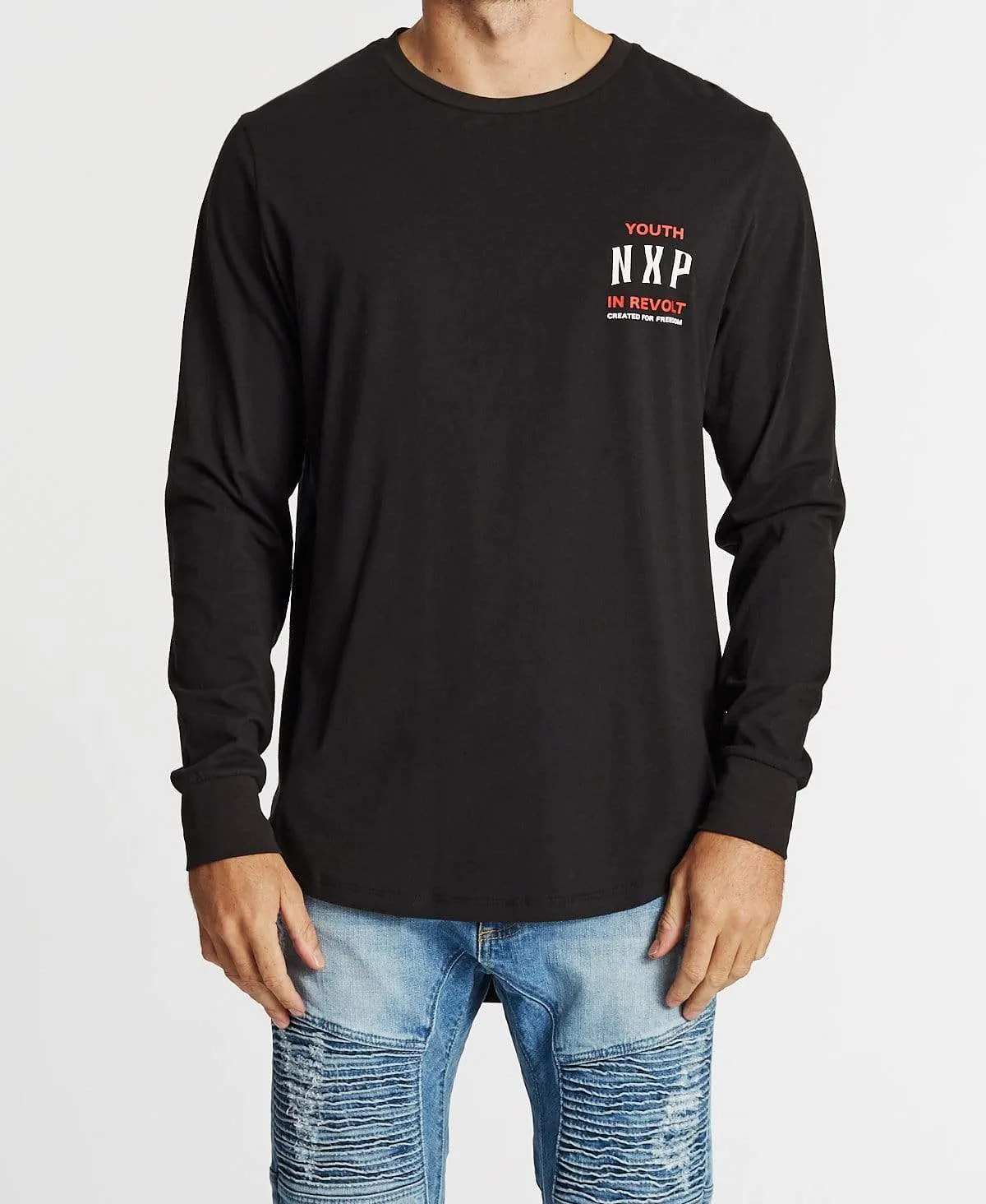 Vector Cape Back Long Sleeve T-Shirt Jet Black sold by Neverland product image thumbnail 2