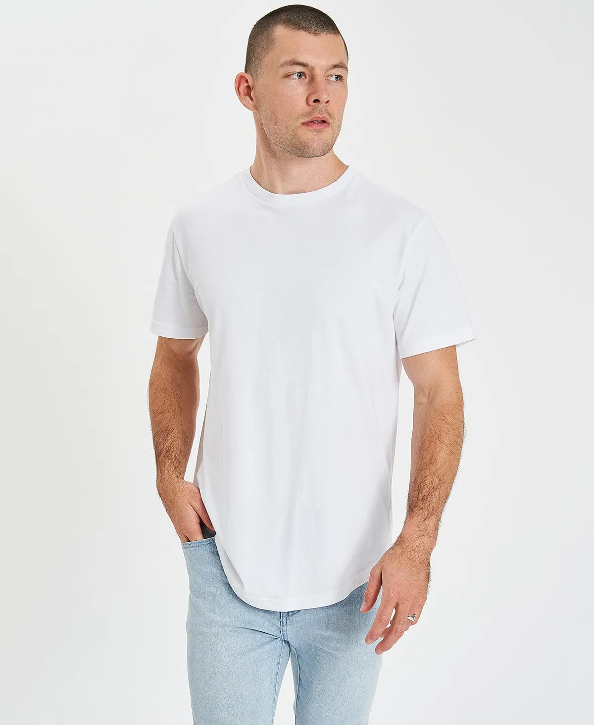 Bristol Dual Curved T-Shirt White sold by Neverland