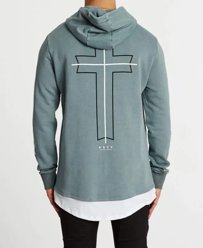 Exchange Cape Back Layered Hoodie Pigment Lead sold by Neverland