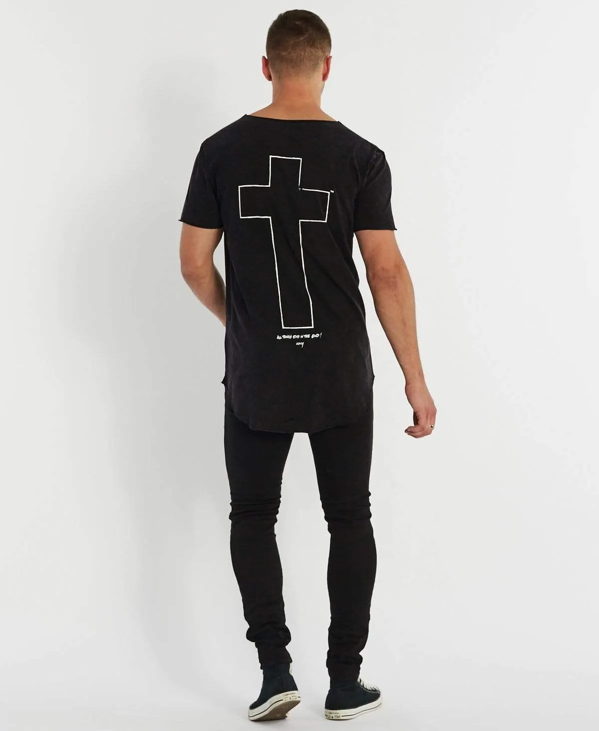 Bad Ending Raw V-Neck T-Shirt Acid Black sold by Neverland product image thumbnail 5