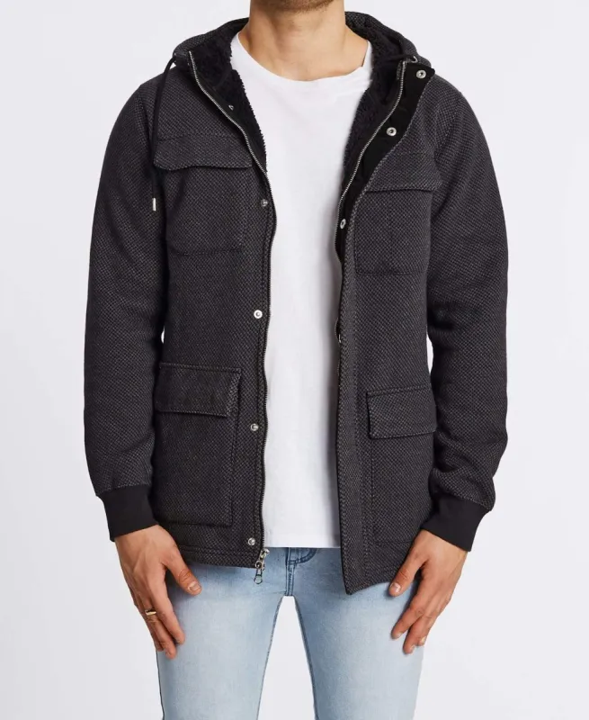 A4 Bonded Zip Jacket Black sold by Neverland