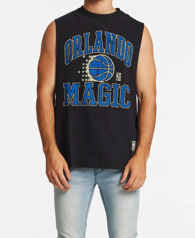 Orlando Magic Vintage HWC Ivy Arch Muscle Tee Faded Black sold by Neverland