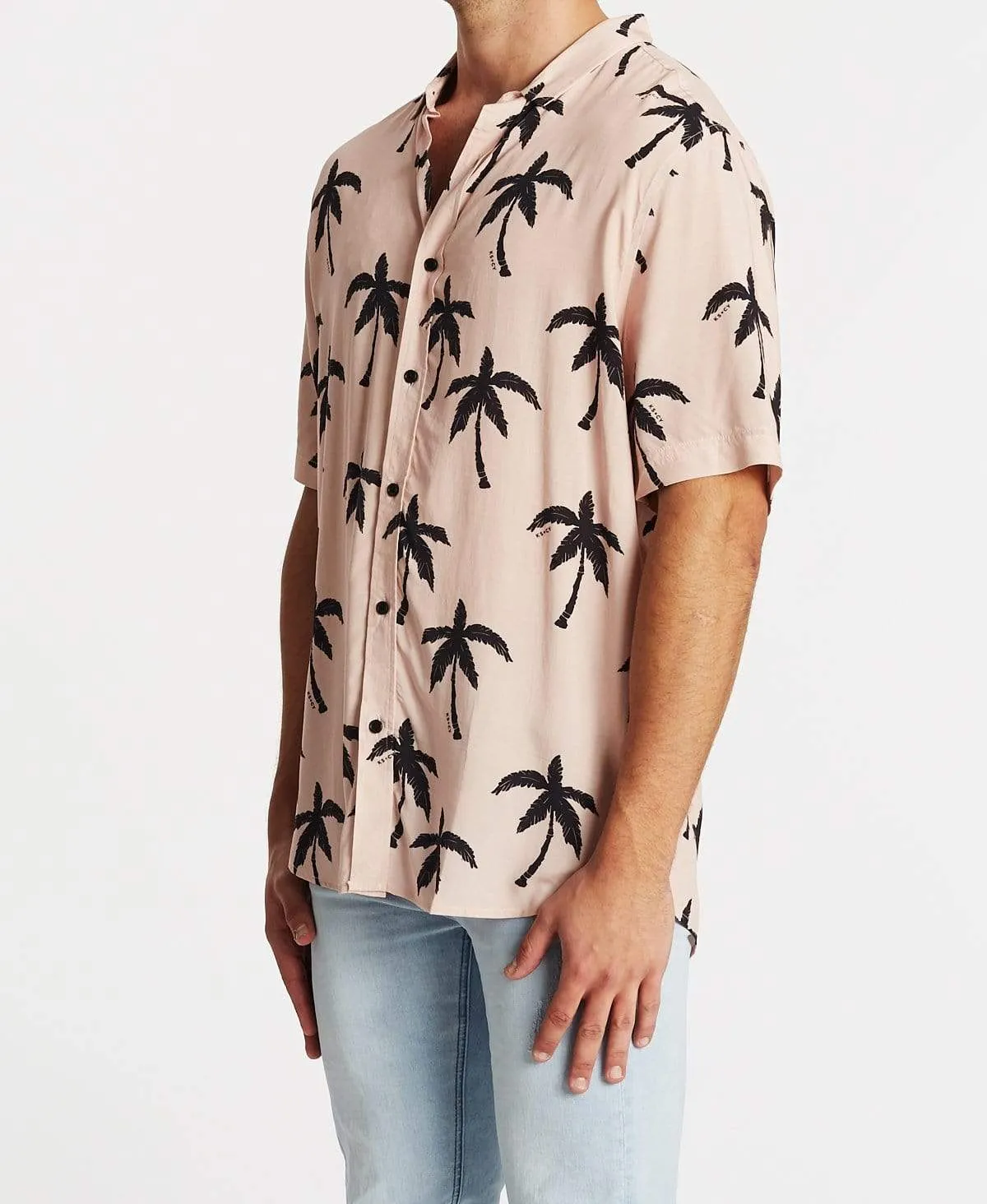 Tropico Relaxed Short Sleeve Shirt Pink/Black Print sold by Neverland product image thumbnail 3