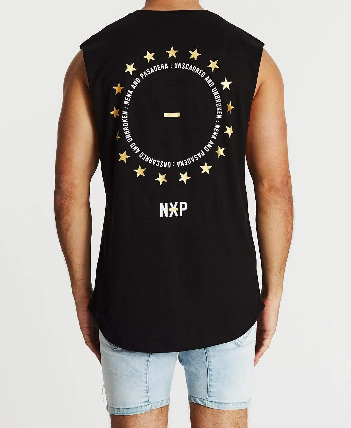 Atomic Scoop Back Muscle Tee Jet Black sold by Neverland