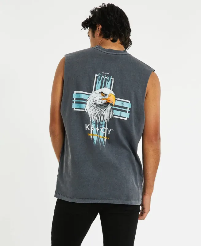Hurricane Relaxed Muscle Tee Pigment Charcoal Grey sold by Neverland