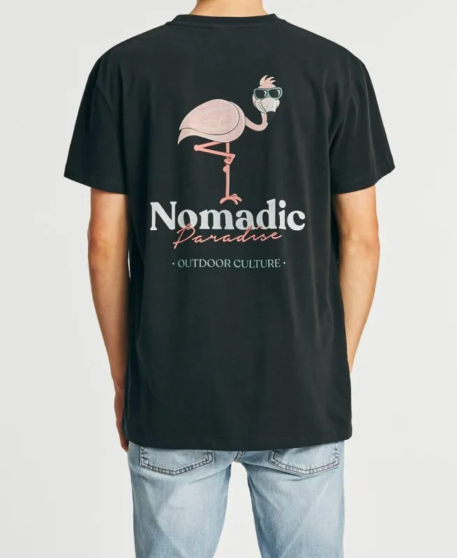Flamingo Standard T-Shirt Jet Black sold by Neverland