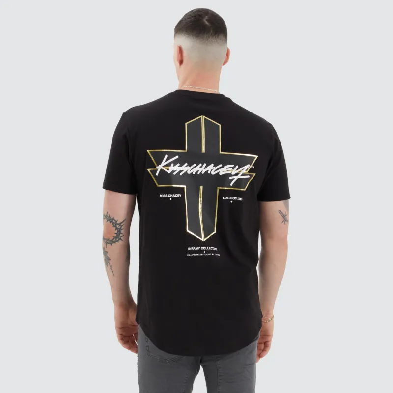 Prudheo Dual Curved Tee Jet Black sold by Neverland