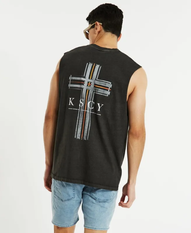 Ramble Relaxed Muscle Tee Pigment Black sold by Neverland