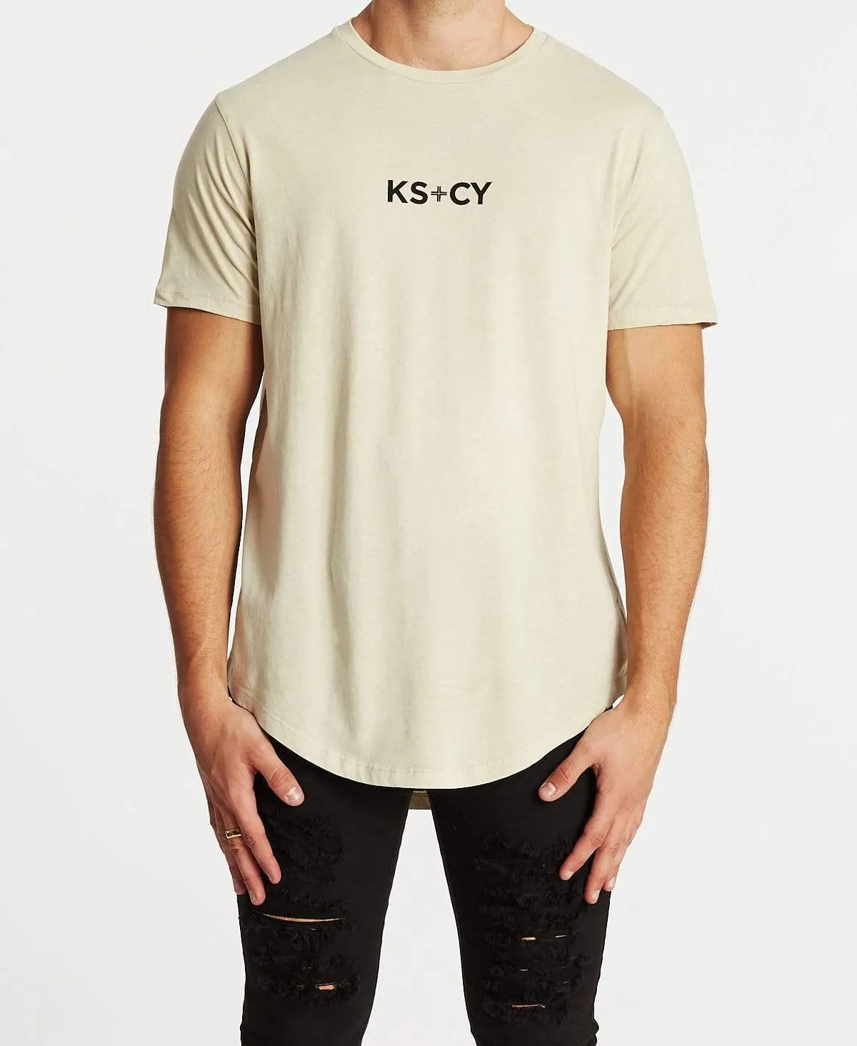 Waves Dual Curved T-Shirt Pigment Sand sold by Neverland product image thumbnail 2