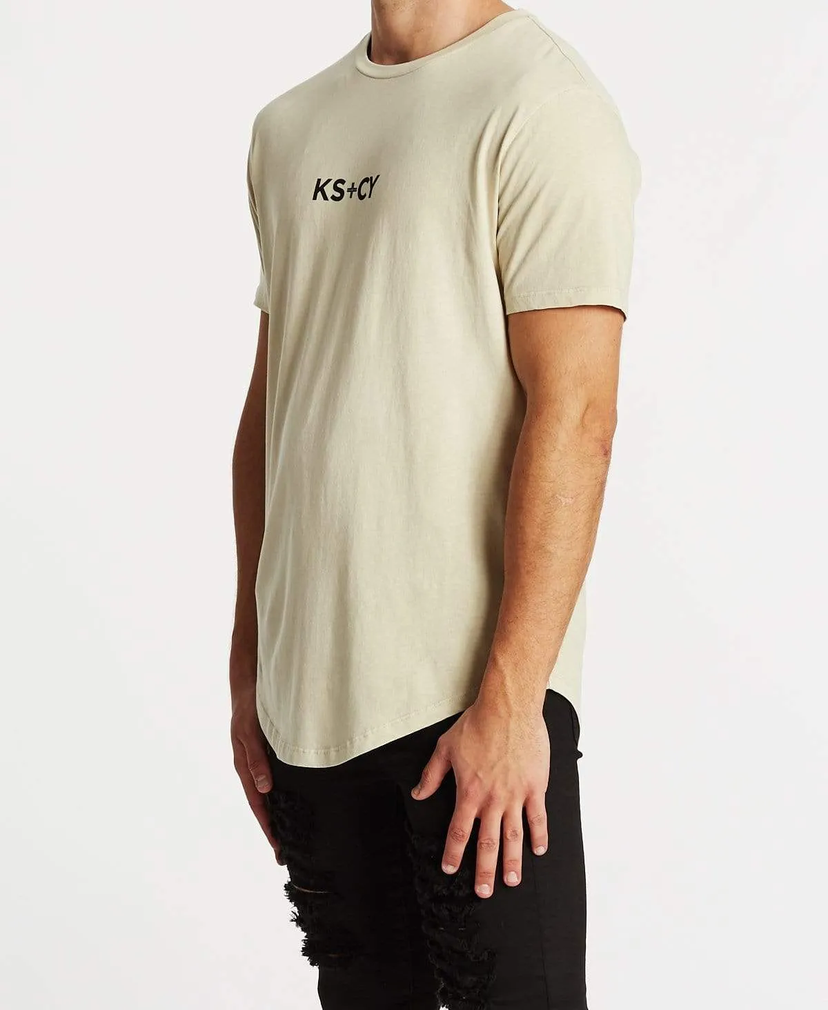 Waves Dual Curved T-Shirt Pigment Sand sold by Neverland product image thumbnail 3