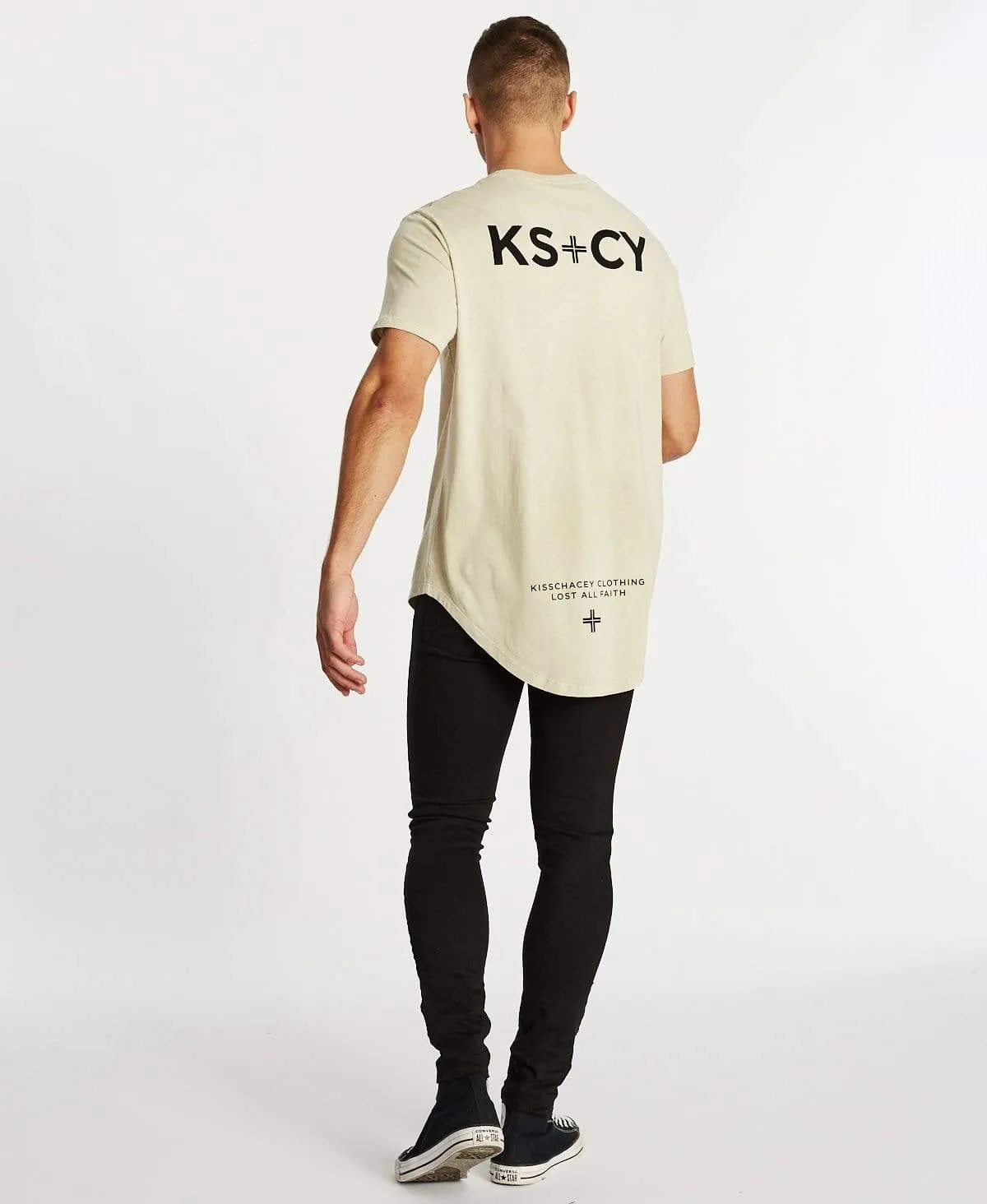 Waves Dual Curved T-Shirt Pigment Sand sold by Neverland product image thumbnail 4