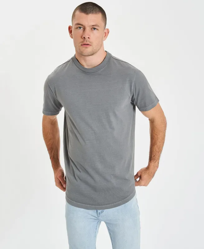 Bristol Dual Curved T-Shirt Pigment Steel Grey sold by Neverland