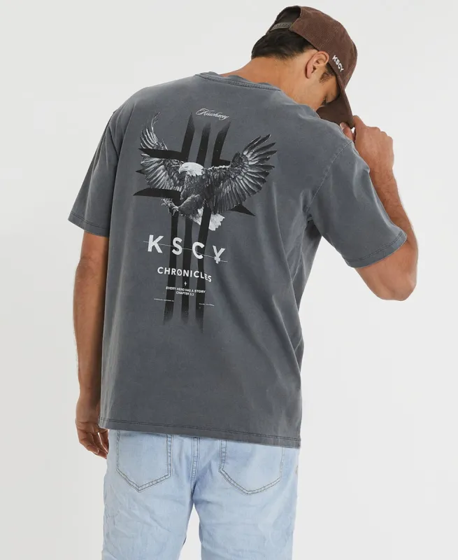 Chronicle Heavy Box Fit T-Shirt Pigment Castlerock Grey sold by Neverland