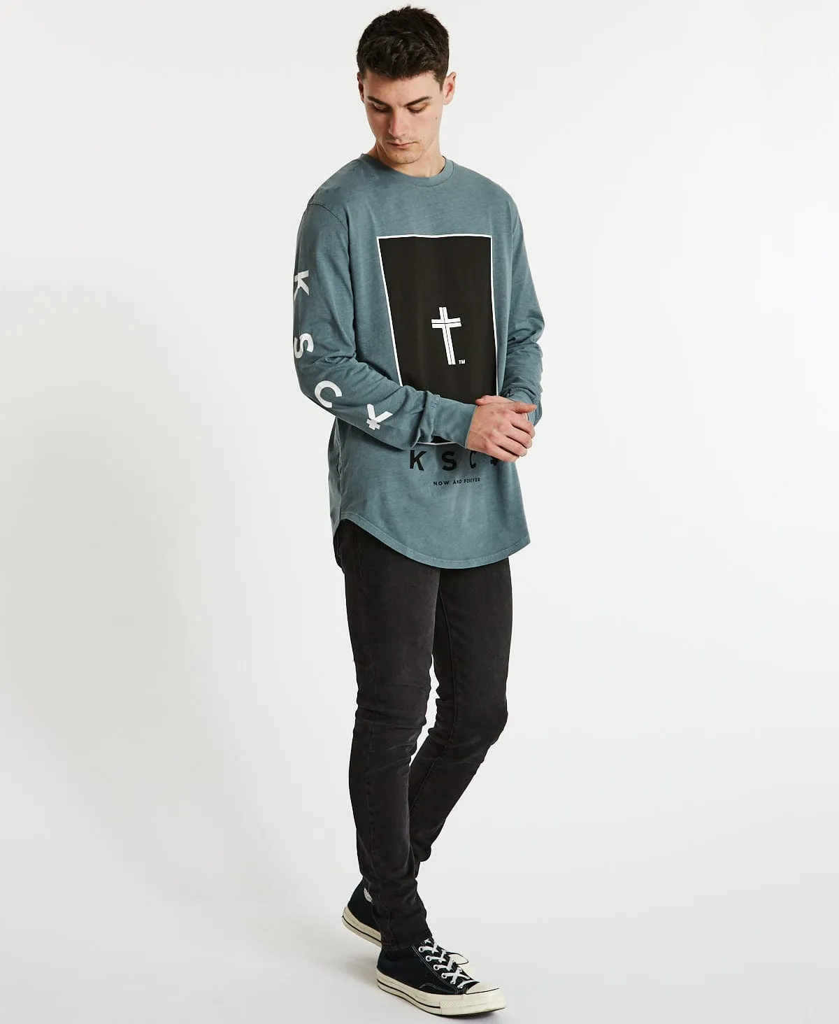 Inferno Dual Curved Long Sleeve T-Shirt Pigment Lead sold by Neverland product image thumbnail 5