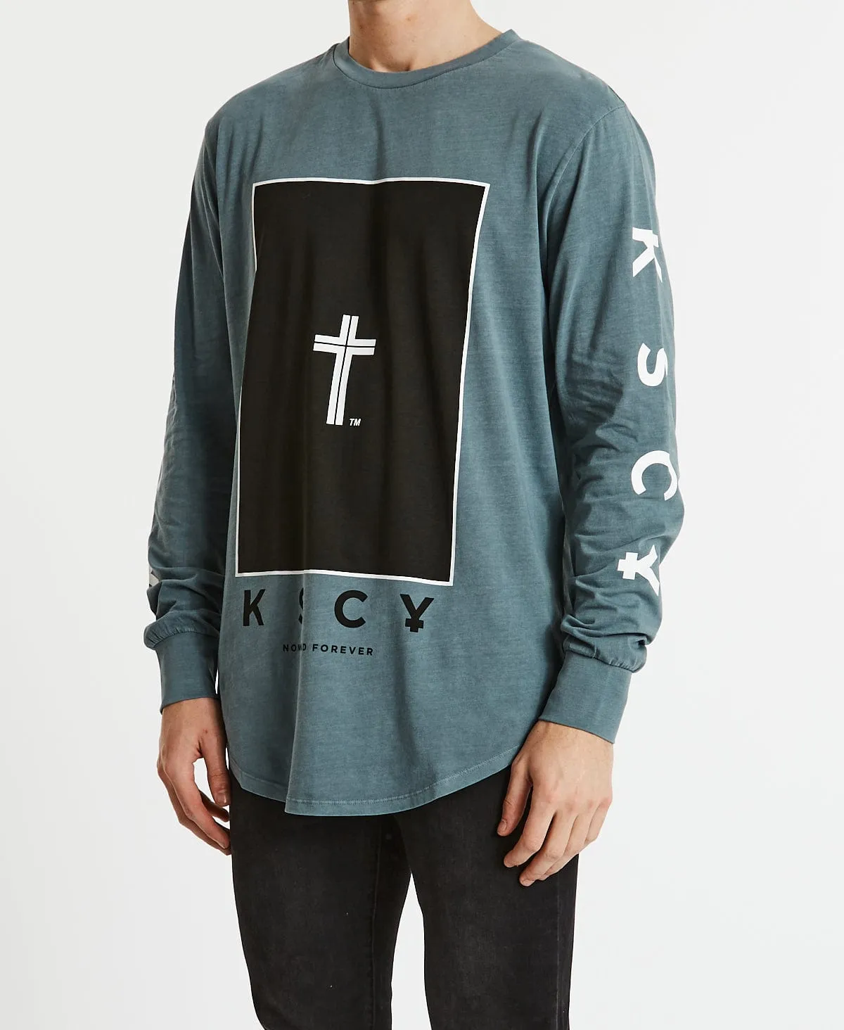 Inferno Dual Curved Long Sleeve T-Shirt Pigment Lead sold by Neverland product image thumbnail 3