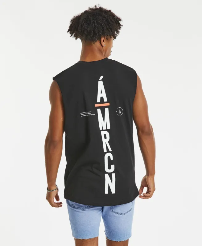 South Side Scoop Back Muscle Tee Jet Black sold by Neverland