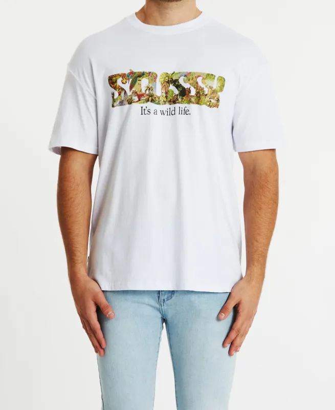 It's A Wild Life 50/50 SS T-Shirt White sold by Neverland