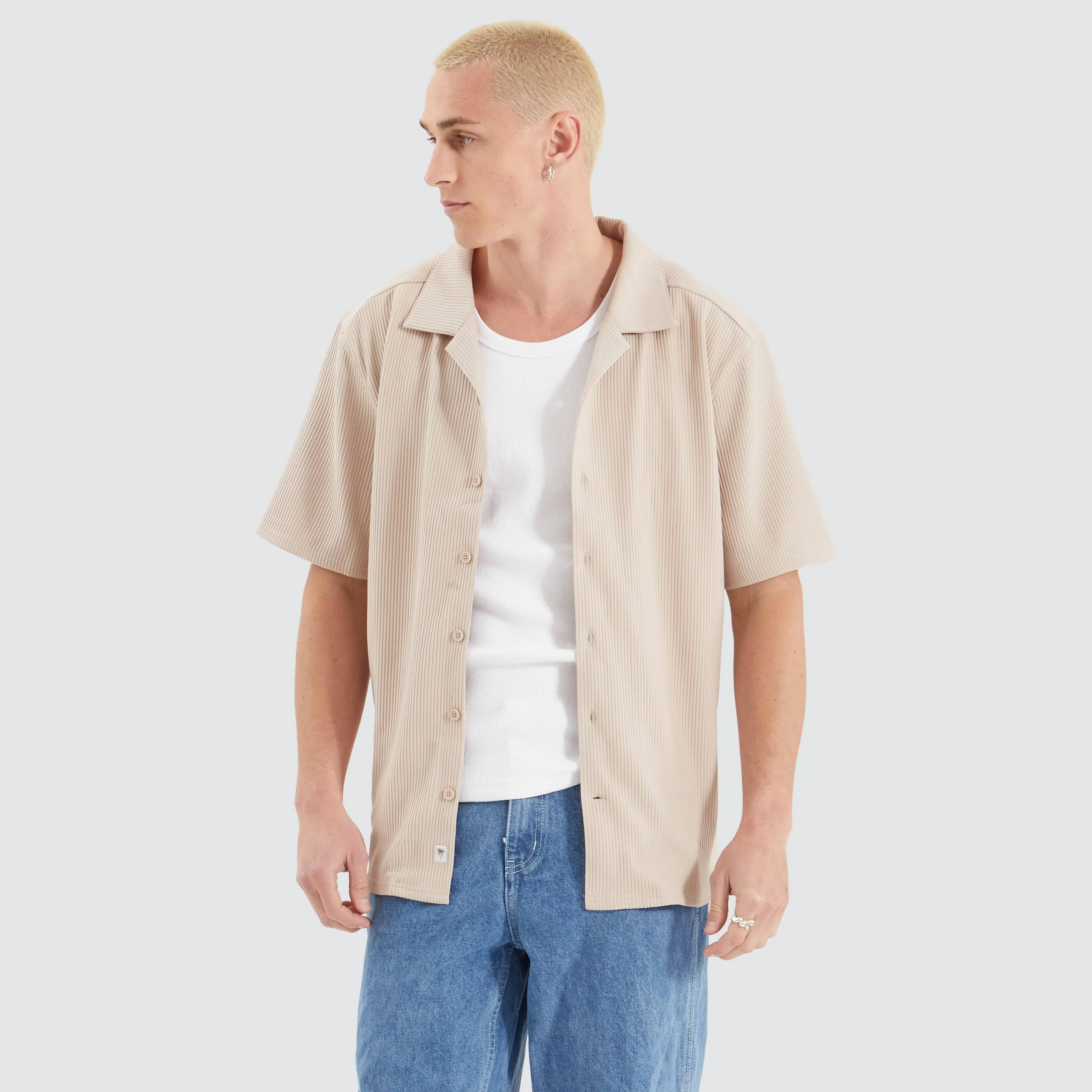 Baroque Cropped Resort Shirt Sand sold by Neverland