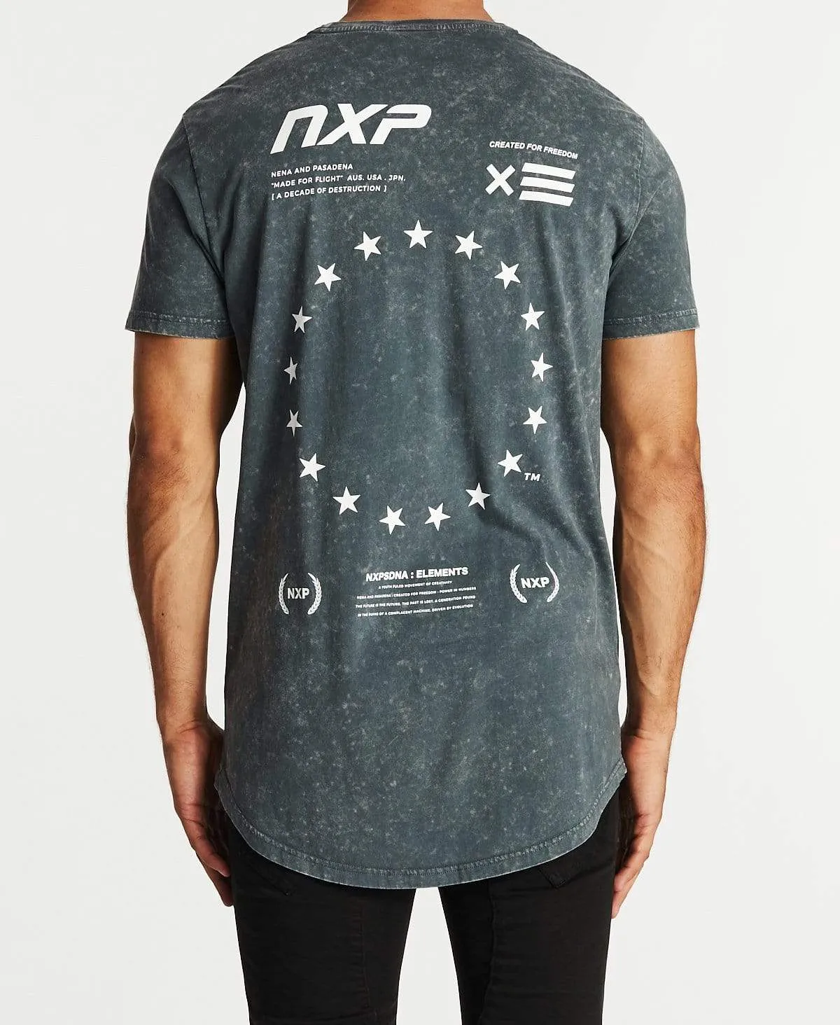 Rounded Cape Back T-Shirt Acid Charcoal sold by Neverland