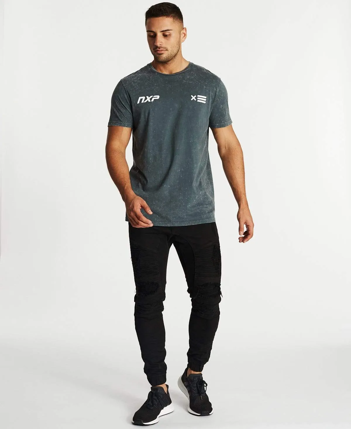 Rounded Cape Back T-Shirt Acid Charcoal sold by Neverland product image thumbnail 4