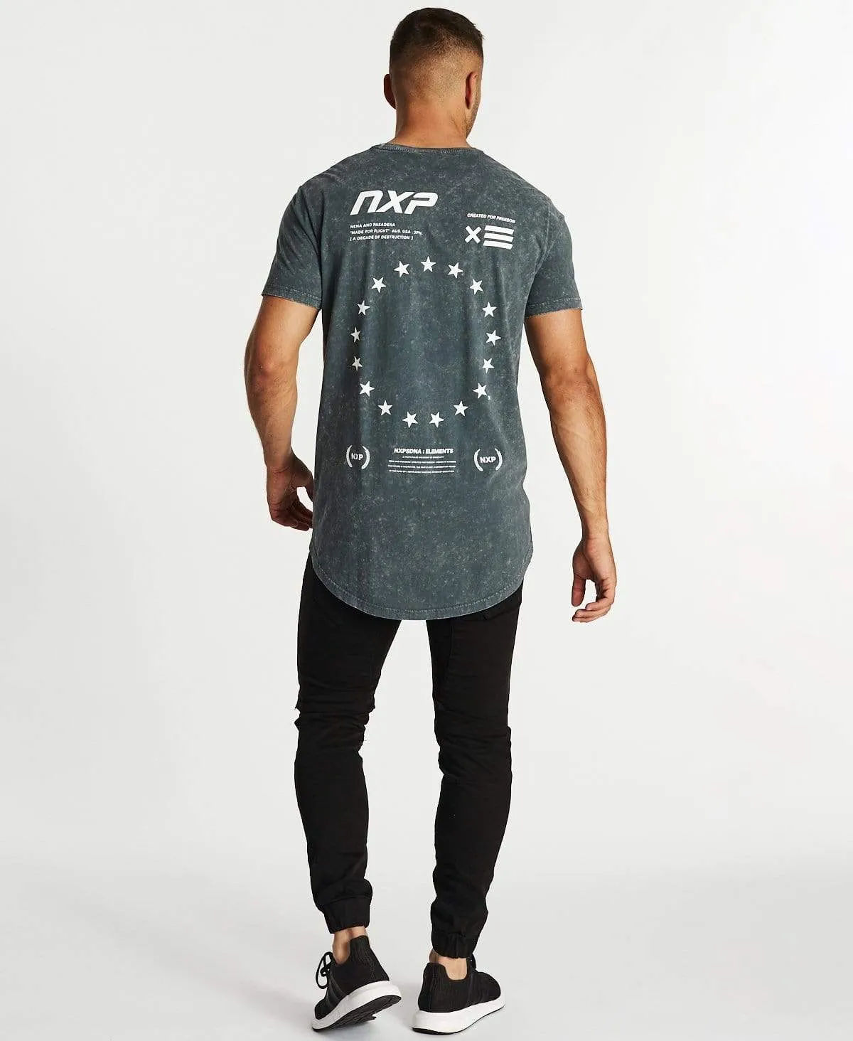 Rounded Cape Back T-Shirt Acid Charcoal sold by Neverland product image thumbnail 5