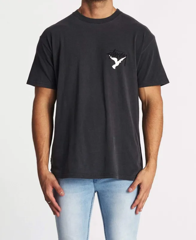 Stussy One World T-Shirt Pigment Charcoal sold by Neverland