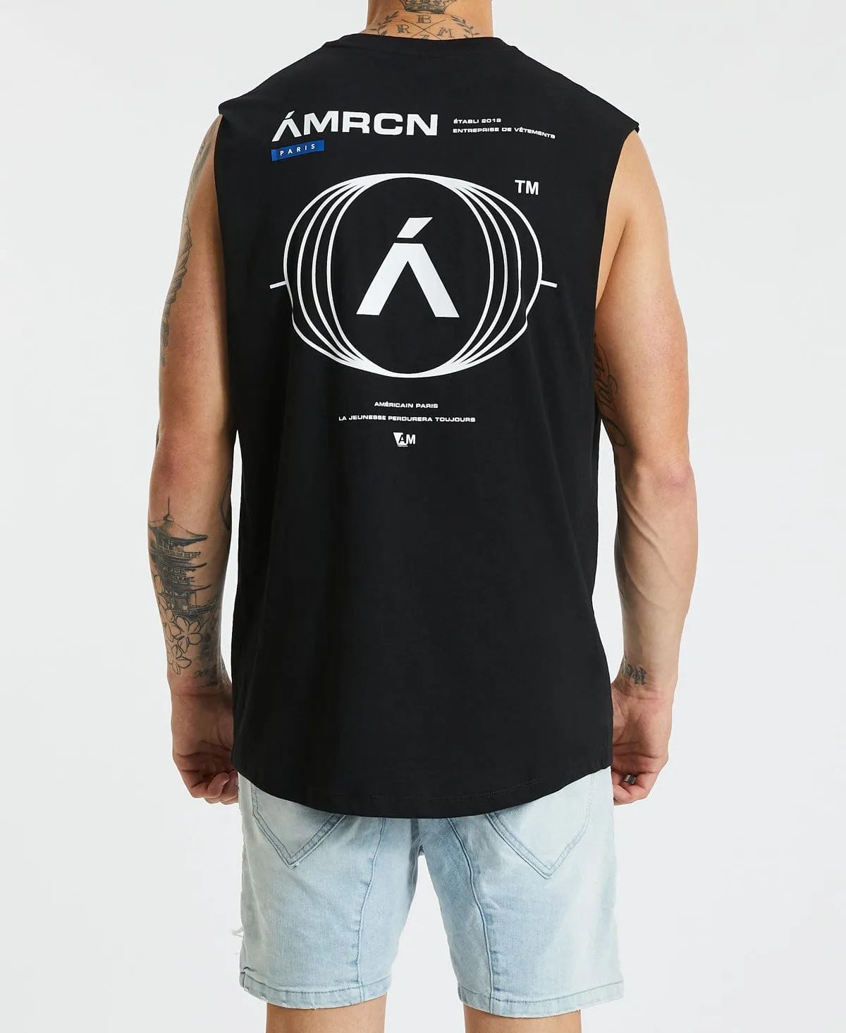 Kingston Scoop Back Muscle Tee Jet Black sold by Neverland product image thumbnail 3