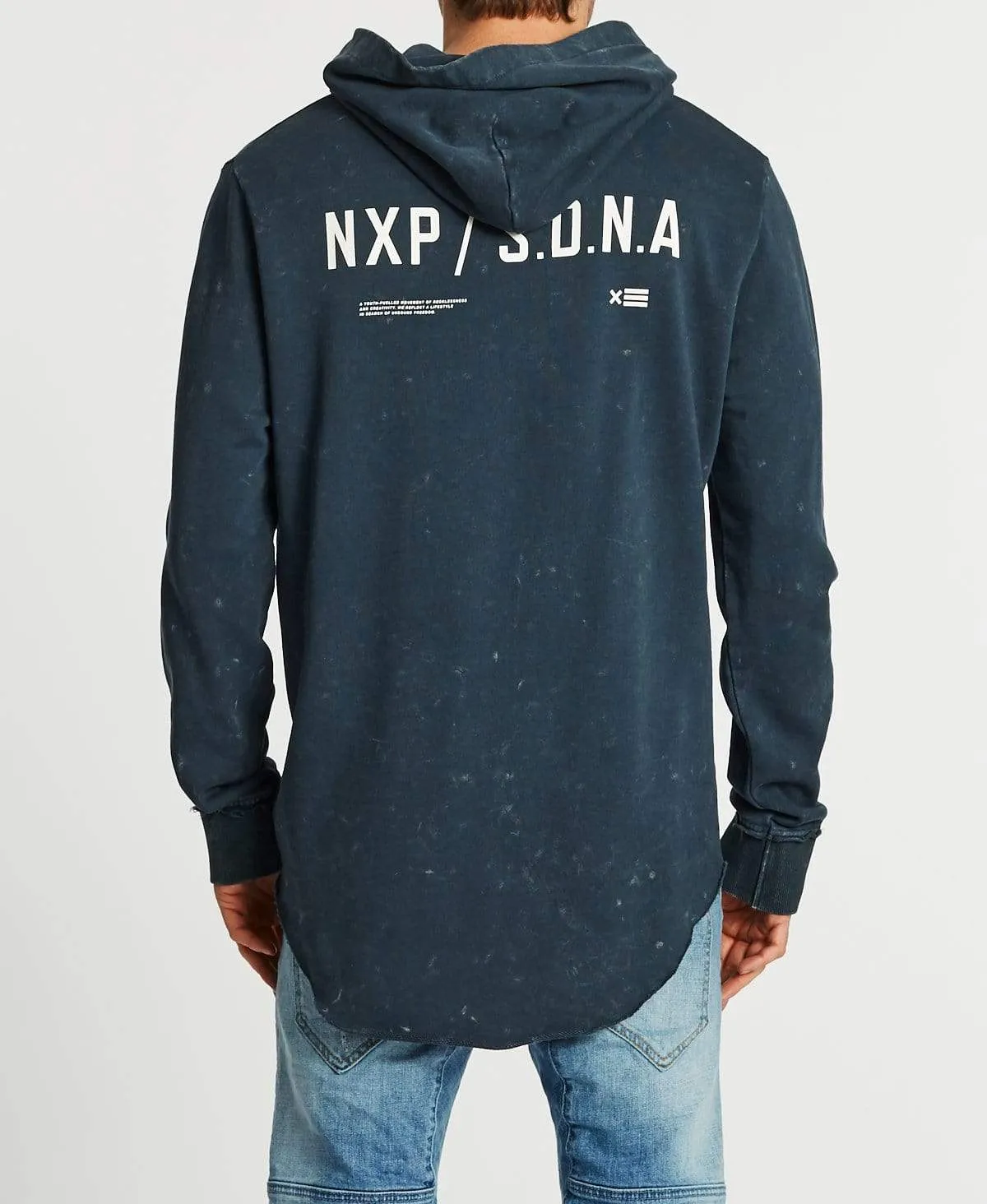 Reckless Dual Curved Hoodie Acid Navy sold by Neverland