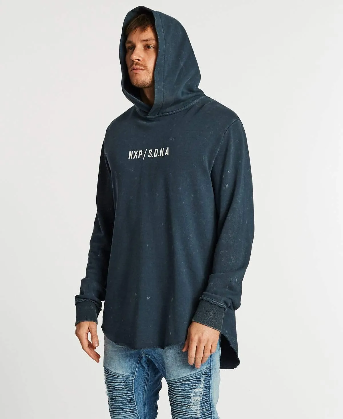 Reckless Dual Curved Hoodie Acid Navy sold by Neverland product image thumbnail 5