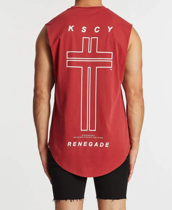 Renegade Dual Curve Muscle Tee Pigment Burgundy sold by Neverland