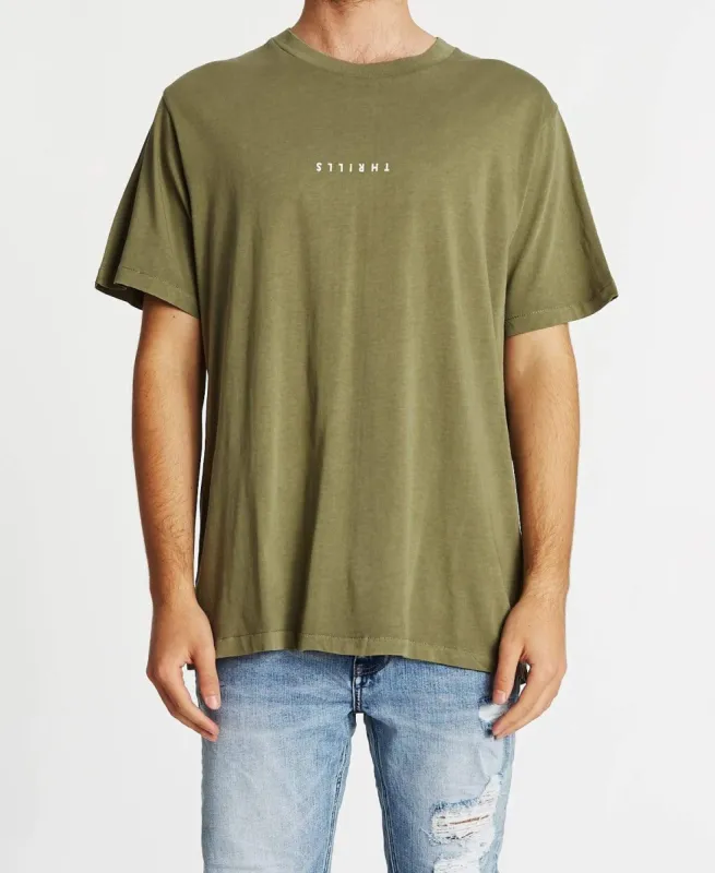 Minimal Thrills Merch Fit T-Shirt Army Green sold by Neverland