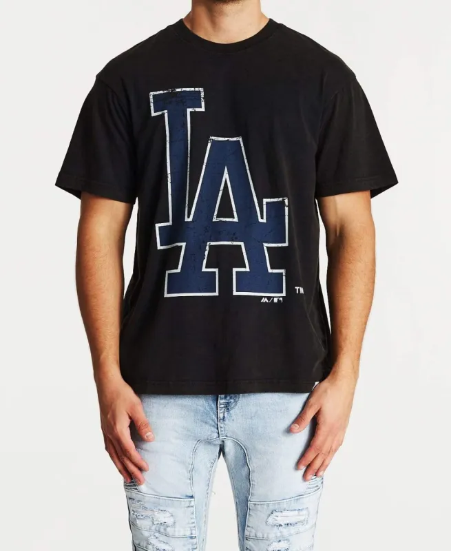 Vint Fade Big Logo T-Shirt Dodgers Black sold by Neverland